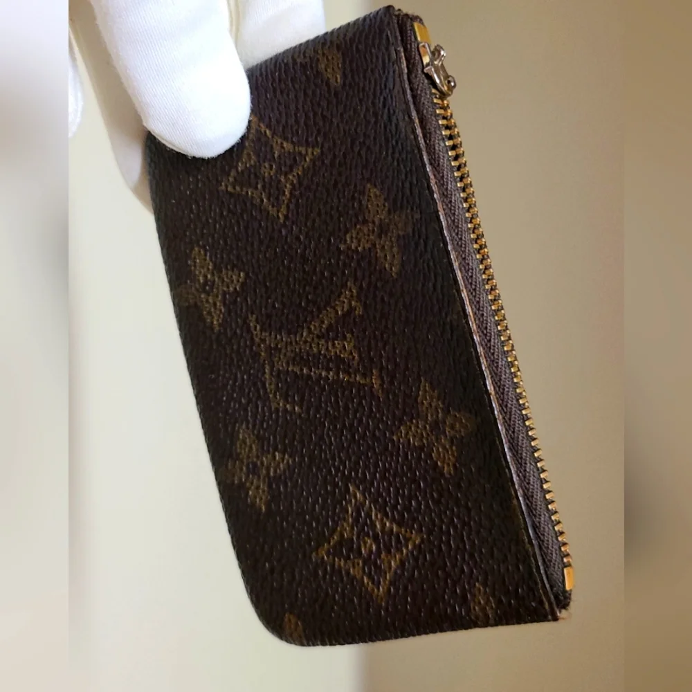 LV🔥Pochette Clé Mono Canvas BRW PVC Coin Zip Keyholder - Picture 2 of 8